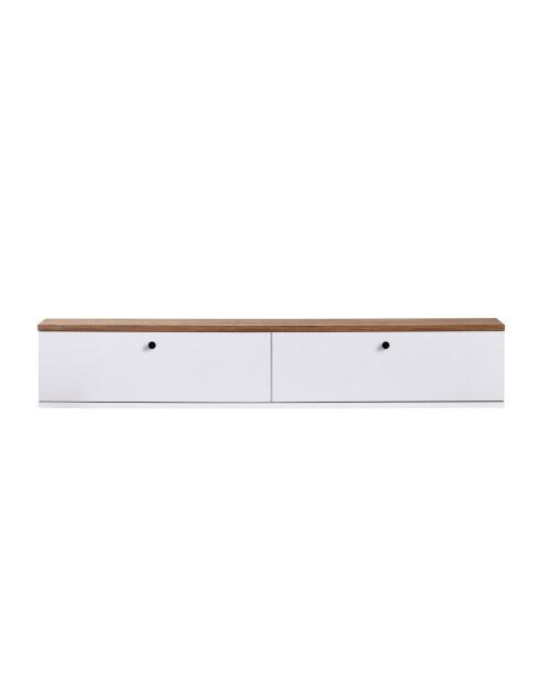Meuble TV Ligne 140 pin de l'atlantique blanc - 140×25×25 cm