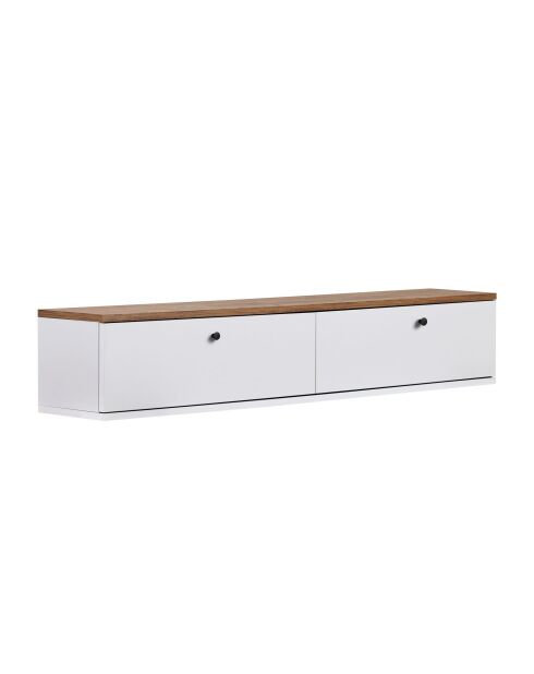 Meuble TV Ligne 140 pin de l'atlantique blanc - 140×25×25 cm
