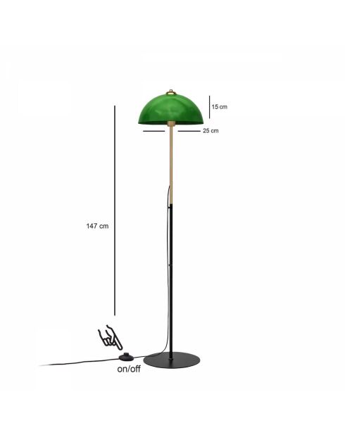 Vloerlamp 241837 groen - D.25 cm/H.15 cm/H.147 cm