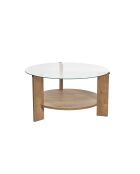 Clara Couchtisch aus transparenter Saphireiche - 75×75×40 cm