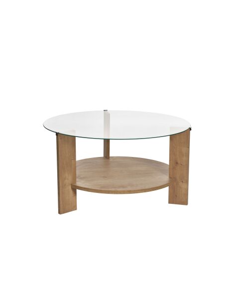 Clara Couchtisch aus transparenter Saphireiche - 75×75×40 cm