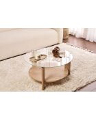 Clara Couchtisch aus transparenter Saphireiche - 75×75×40 cm