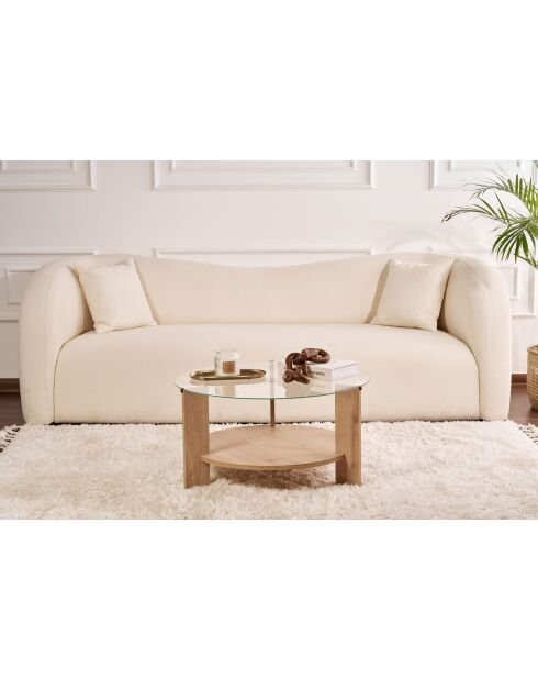 Clara Couchtisch aus transparenter Saphireiche - 75×75×40 cm