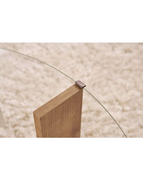 Clara Couchtisch aus transparenter Saphireiche - 75×75×40 cm