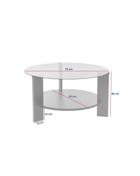 Clara Couchtisch aus transparenter Saphireiche - 75×75×40 cm