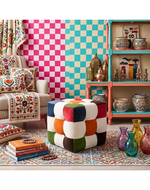Pouffe Patchwork multicolore