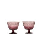 2 pièces de coupes à glace en verre Vega bourgognes - 11x11x10,2 cm