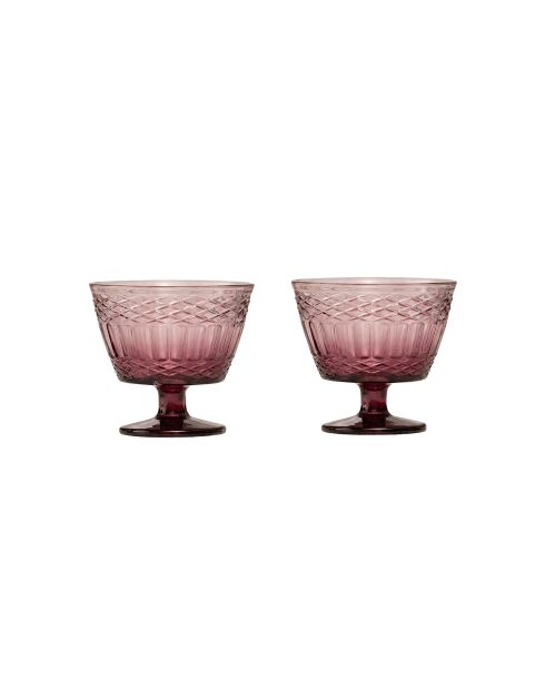 2 pièces de coupes à glace en verre Vega bourgognes - 11x11x10,2 cm