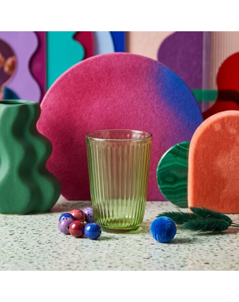 4 pièces de verres Splendid 395 vertes - 8,5x8,5x12 cm