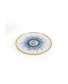6 pièces d'assiettes à dessert x00017295 blanc/bleu/orange - D. 22 cm