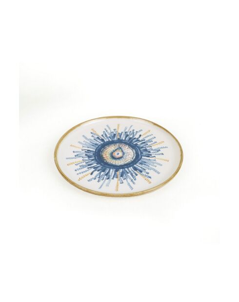 6 pièces d'assiettes à dessert x00017295 blanc/bleu/orange - D. 22 cm