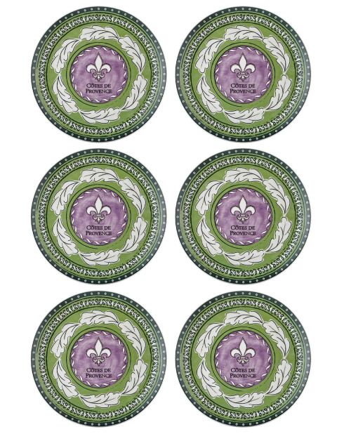 6 pièces d'assiettes de service Prc0003 lilas - 26x26x2 cm