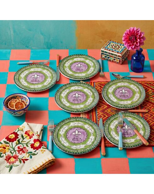 6 pièces d'assiettes de service Prc0003 lilas - 26x26x2 cm
