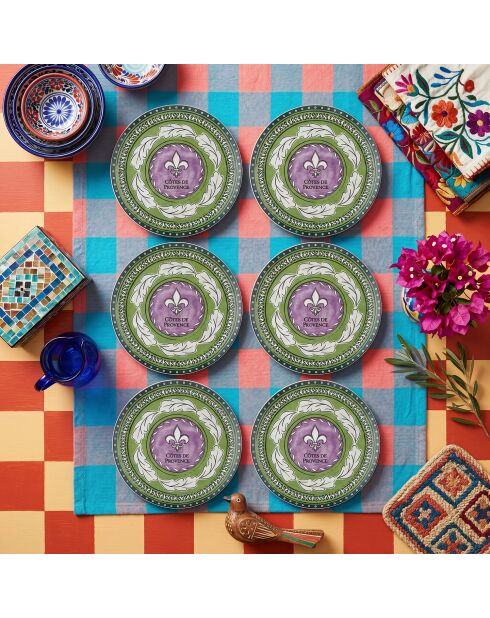 6 pièces d'assiettes de service Prc0003 lilas - 26x26x2 cm