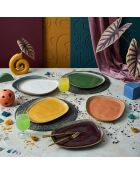 6 pièces d'assiettes de service 666Hac2135 multicolores - D. 30 cm