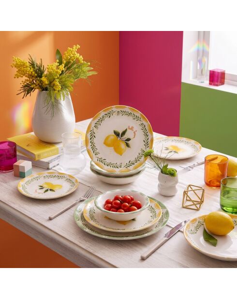 24 pièces Service de table 666Hac2225 jaune