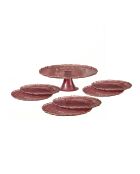 7 pièces Service d'assiettes à dessert Goblen prune - D. 21 cm