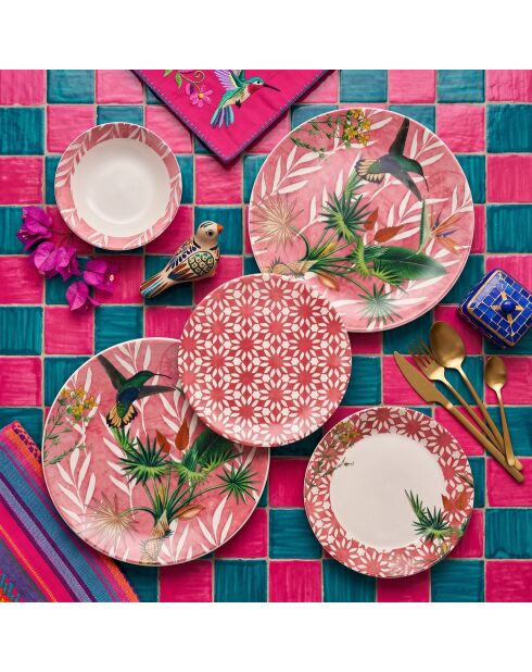 24 pièces Service de table Birdy rouge
