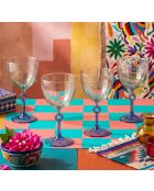 4 pièces de verres à vin Elite 270 bleues - 8,8x8,8x16,8 cm