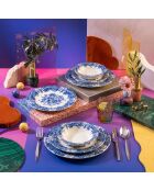 24 pièces Service de table Emerala Blue Fulya blanc/bleu