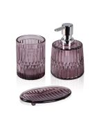 3 pièces de salle de bain Bny0038 violet - 12x8x8 cm/10x8x8 cm/3x15x10 cm