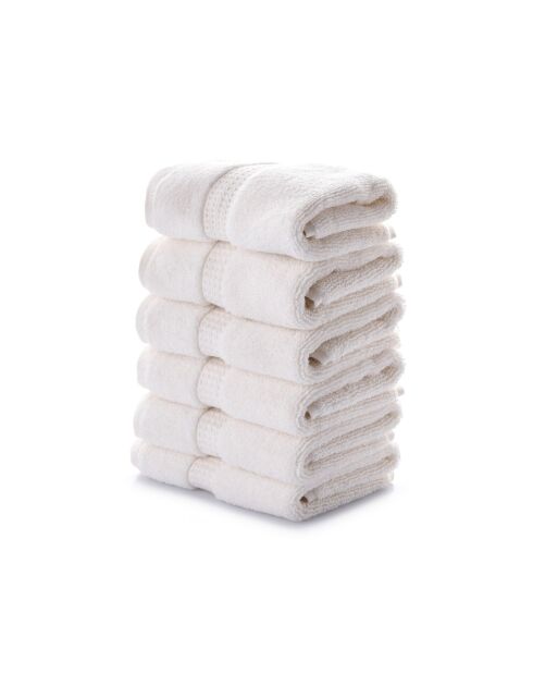 6 pièces de serviettes de toilette Carefree écru - 33x33 cm