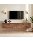 Meuble TV Ligne 140 pin atlantique - 140×25×25 cm