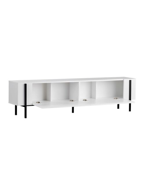 Meuble TV Nexus blanc noir - 180×30×45 cm