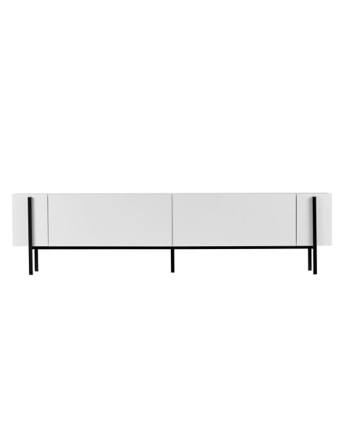 Meuble TV Nexus blanc noir - 180×30×45 cm