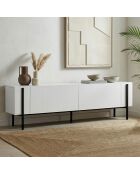 Meuble TV Nexus blanc noir - 180×30×45 cm