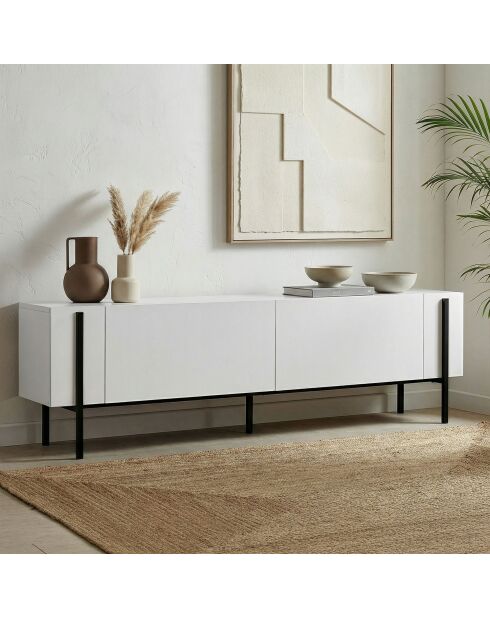 Soporte TV Nexus blanco negro - 180×30×45 cm