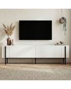 Meuble TV Nexus blanc noir - 180×30×45 cm