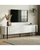 Meuble TV Nexus blanc noir - 180×30×45 cm