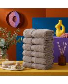 6 pièces de serviettes de toilette Carefree bruns - 33x33 cm