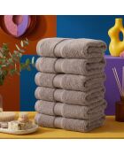 6 pièces de serviettes de toilette Carefree bruns - 33x33 cm