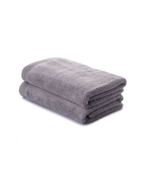 2 pièces de serviettes de bain Unceasing grises - 70x140 cm