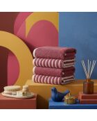 4 pièces de serviettes pour les mains Stripe Melange rose poudré - 50x90 cm