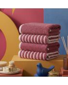 4 pièces de serviettes pour les mains Stripe Melange rose poudré - 50x90 cm