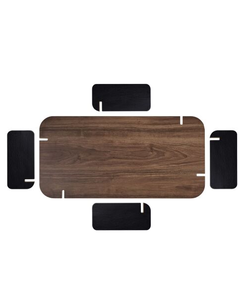 Renard Couchtisch aus schwarzem Nussbaumholz - 147×87×35 cm