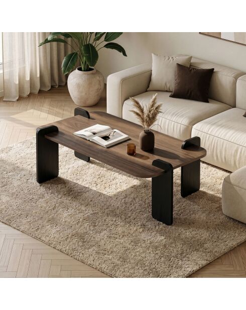Renard Couchtisch aus schwarzem Nussbaumholz - 147×87×35 cm