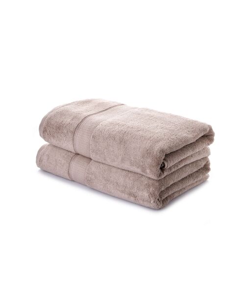 2 pièces de serviettes de bain Check vison - 70x140 cm