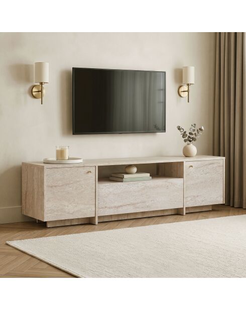 Meuble TV Alvar travertin - 180×35×46 cm