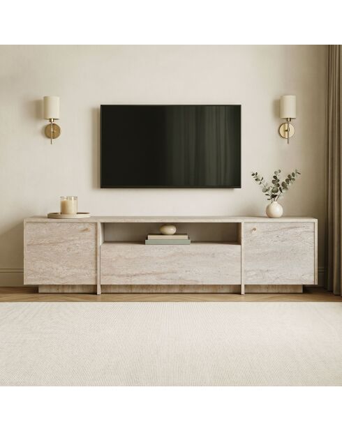 Meuble TV Alvar travertin - 180×35×46 cm