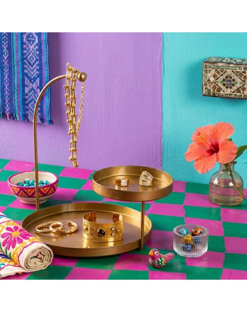 Accessorio decorativo in metallo dorato Knıdos-B - 25x28x21 cm