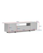 Meuble TV Alvar pin atlantique - 180×35×46 cm