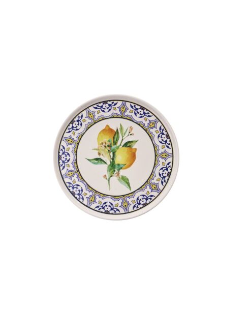 6 pièces d'assiettes de service Lemon Garden jaune/bleu/blanc/vert - 25,5x25,5x2,5 cm