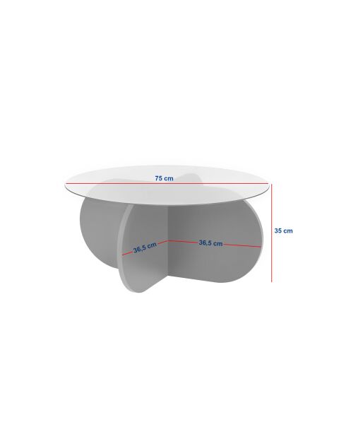 Aeris salontafel saffiereik smoke - 75×75×35 cm
