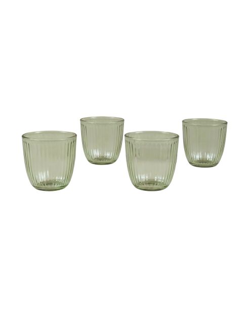 4 pièces de verres Splendid 290 vertes - 8,6x8,6x8,5 cm