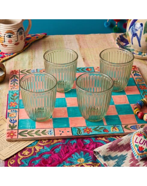 4 pièces de verres Splendid 290 vertes - 8,6x8,6x8,5 cm