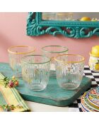 4 pièces de verres Botanique 290 jaune/vert - 8,6x8,6x8,5 cm
